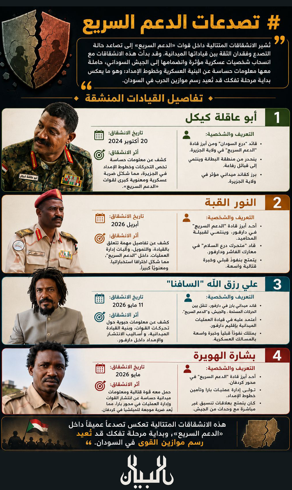  انفوجرافك تصدعات الدعم السريع في السودان