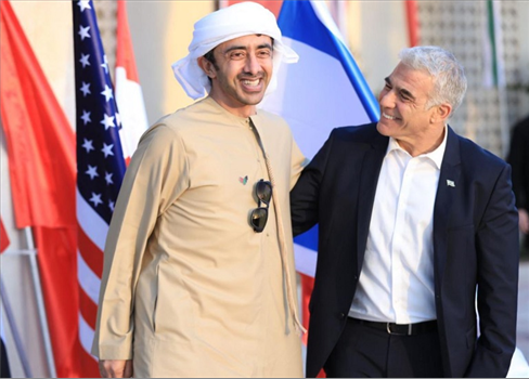 وزير الخارجية الإماراتي يلتقي أحد قادة المعارضة الصهيونية