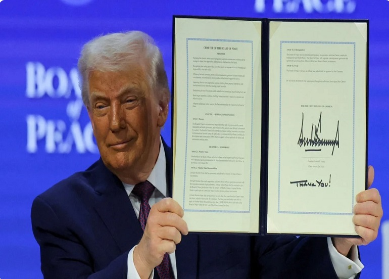 ترامب يوقع الميثاق التأسيسي لمجلس السلام في دافوس
