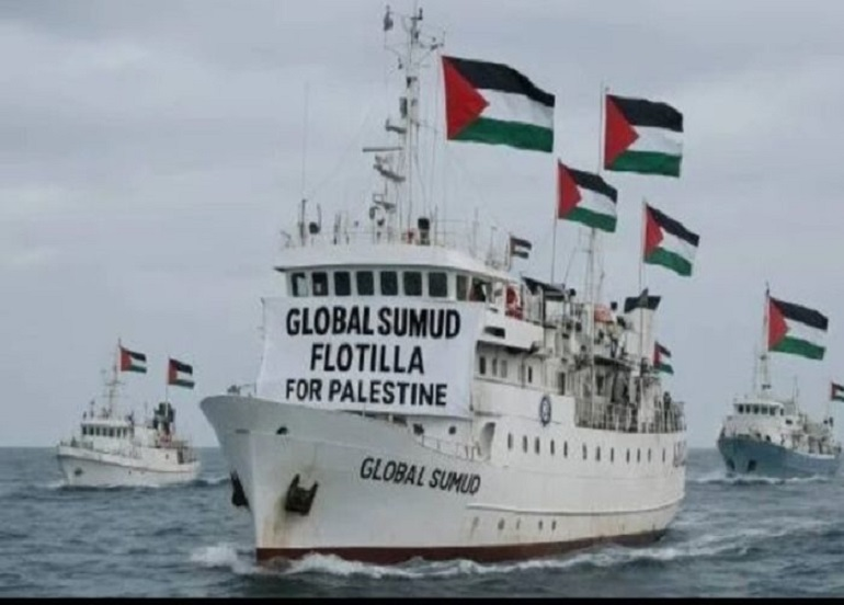 من جديد .. "أسطول الصمود" ينطلق باتجاه قطاع غزة