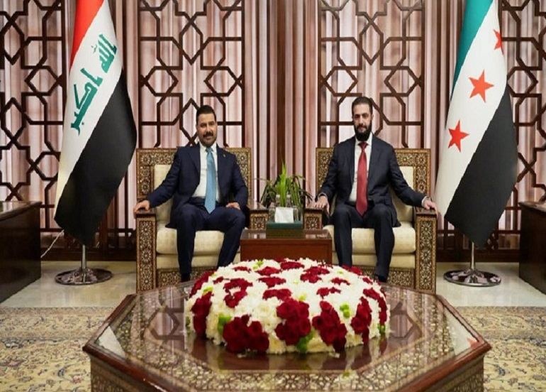 الشرع والزيدي يبحثان إمكانية تصدير النفط العراقي عبر خط بانياس